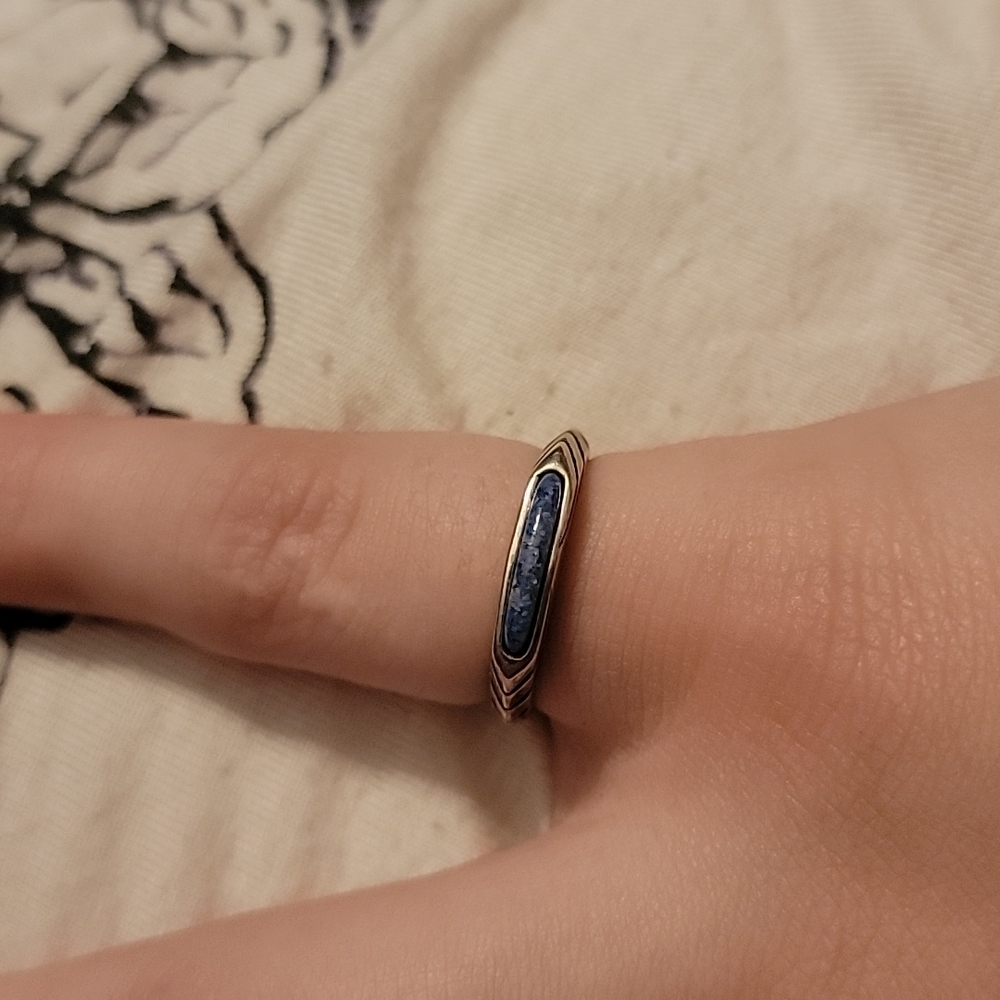 Silver lapis/sodalite ring
